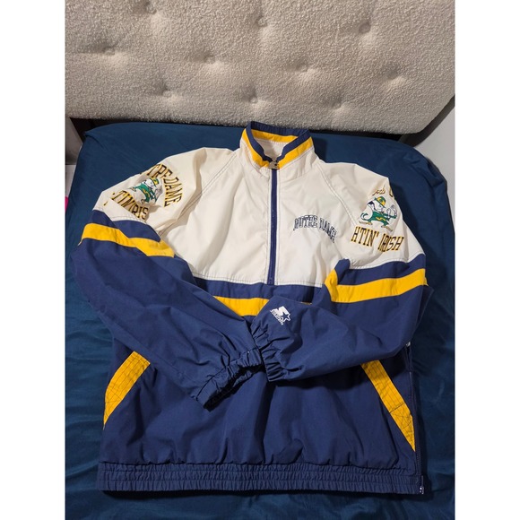 STARTER Other - Vintage 1990s Starter Notre Dame Fighting Irish Windbreaker Jacket XL Navy Gold
